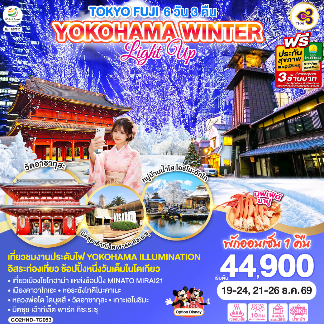 TOKYO FUJI YOKOHAMA WINTER LIGHT UP  6D 3N โดยสายการบินไทย [TG]